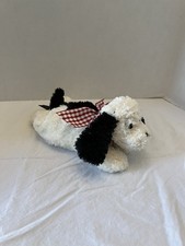 Bearington Collection Terrier Puppy Plush Rattle Stuffed Animal Dog Black White