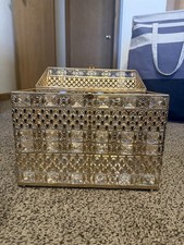 Crystal Wedding Card Box with Heart Lock, Vintage Money Card Box Treasure Che...