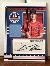 Konnor Griffin 2023 Panini Stars & Stripes Black Ink Auto with Patch Relic