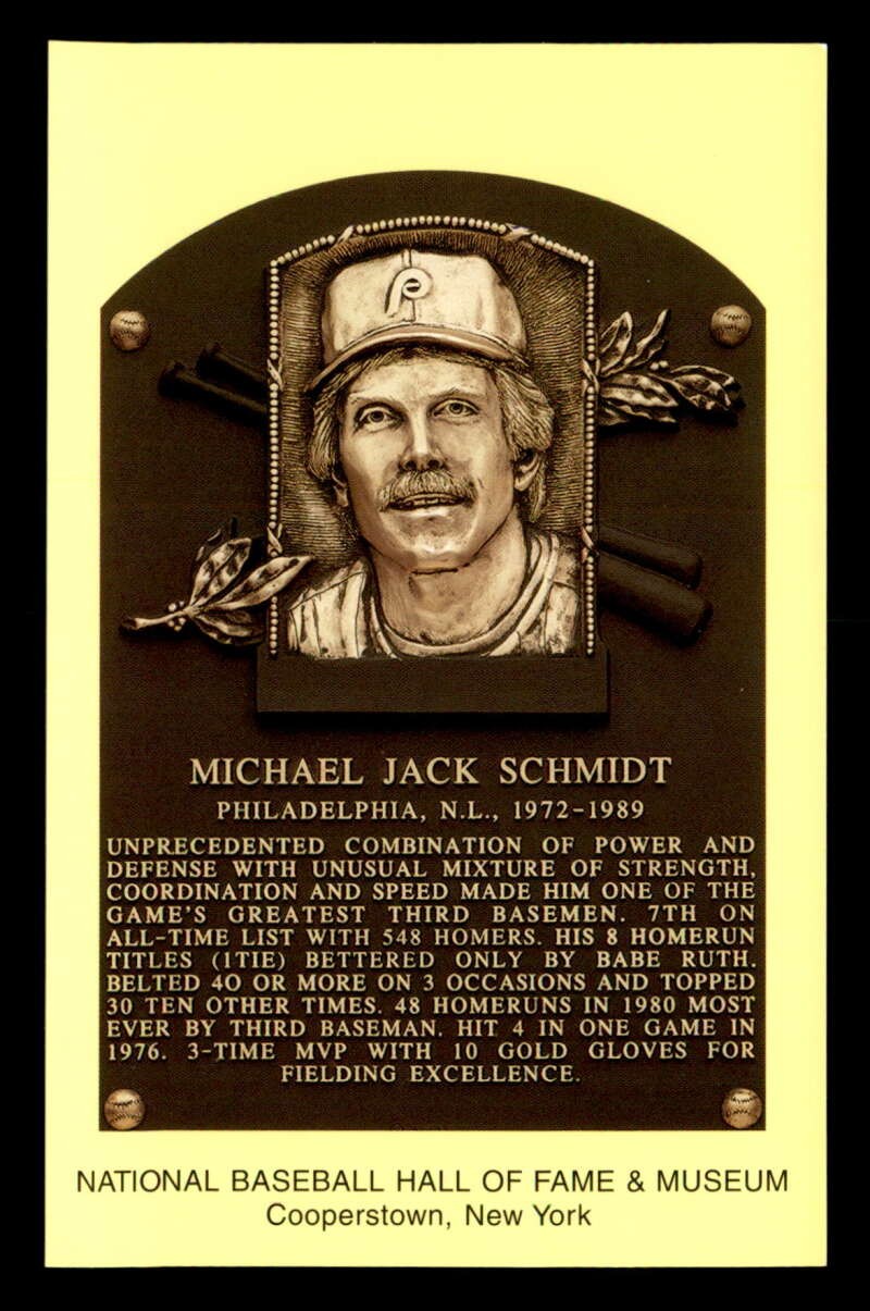 1964-Date Hall of Fame Plaque #275 Mike Schmidt   NM+ J3719288