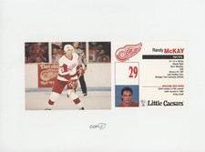 1990-91 Little Caesars Detroit Red Wings Postcards Randy McKay 2u3