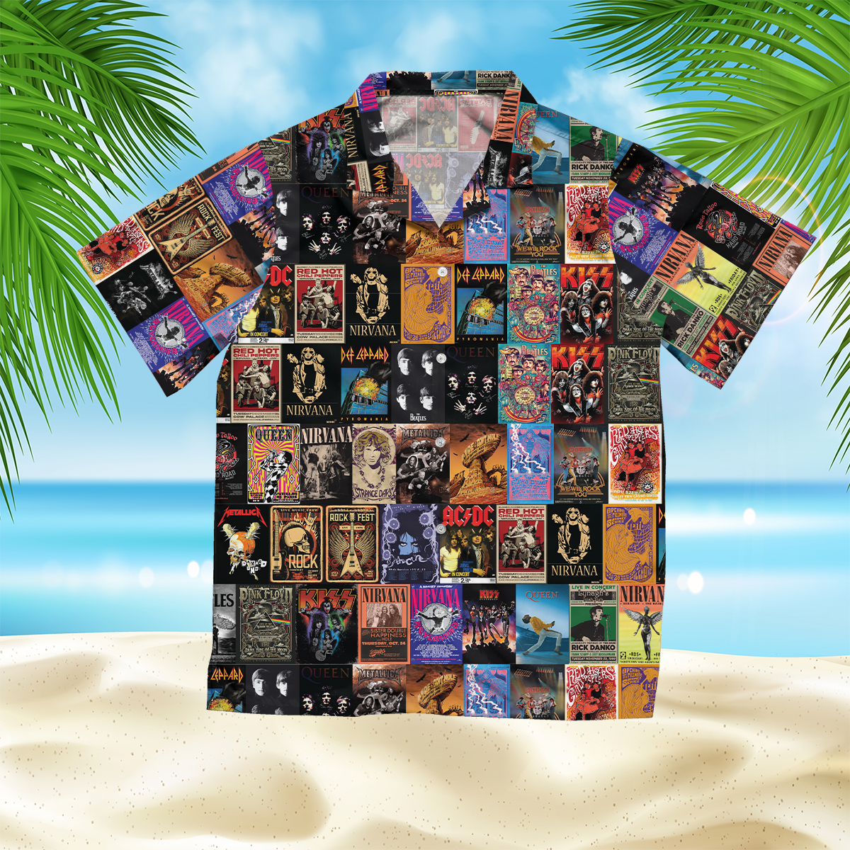 80s rock band hawaiian shirt, Band Music Rock Punk Heavy Metal