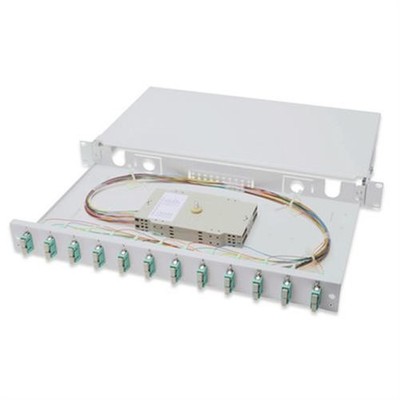 DIGITUS LWL Glasfaser Spleißbox 1HE bestückt 12x SC Duplex OM3