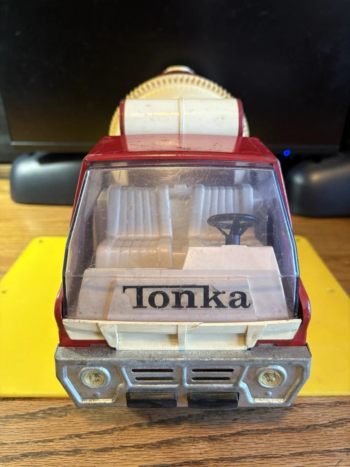 Camión mezclador de cemento rojo Tonka Toys #2620 - turbina de gas vintage años 60 - funciona difícil de encontrar Foto 4 de 4