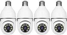 Wireless Light Bulb Security Camera 2K, Motion Detection, Night Vision, 4-Pack