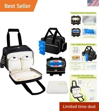 Insulated Breastmilk Cooler Bag for 6 Bottles - Stylish & Practical Travel