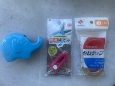 Cute Japanese School / Office Supplies - Tape Dispenser (tape x 3) + Scissors