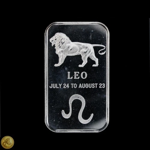 Vintage Madison Mint Leo Zodiac .999 Fine 1 oz Silver Bar -E551