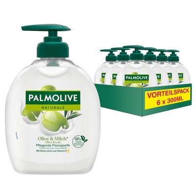 Flüssigseife Palmolive Naturals Olive & Milch 6x300ml - Handreinigung, Pflege