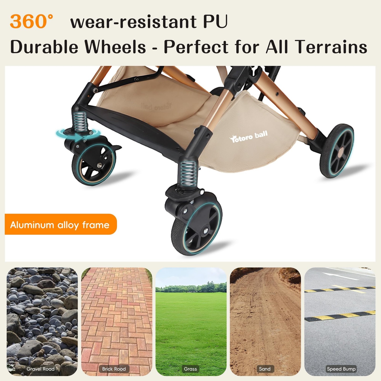Pet Stroller with One-Click Folding & Storage Basket, for Small and Medium Do...