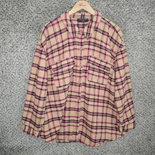 Lane Bryant Top Womens Plus 22/24 Beige Plaid...