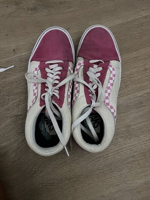 VANS Old Skool Classic, Rosa-Weiß Mit Karrierem Vans Logo, Größe 40,5