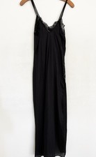 Fredericks Of Hollywood Nightgown Slip Dress S Black Lace Whimsigoth USA Vtg