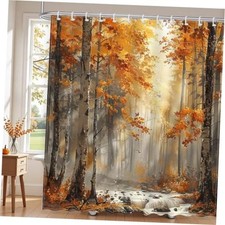 Fall Shower Curtain Fall Forest Bathroom Shower Curtain Autumn Forest River