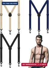 Panitay 3 Pcs Suspenders for Men Adjustable Hidden Suspenders with Elastic Strap