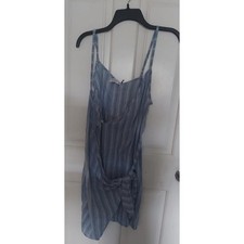 Faithfull Blue Striped Sleeveless Summer Dress Size Small