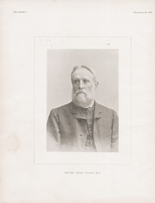 Rev Henry Ewbank Portrait Vicar of St. John's Parish Pfarrer priest Holzschnitt