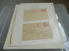 ST HELENA 1d POSTAL STATIONERY CARDS + QV STAMPS ON PAGES