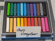Soft Chalk Pastels, 24 Assorted Colors, Soft Art Supplies for Artists, Profes...