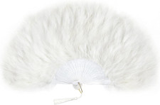 1920S Marabou Feather Folding Hand Fan