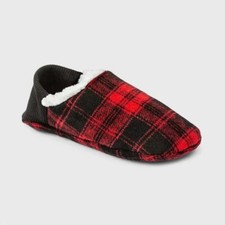 Wondershop Sherpa Lined Slipper Socks Christmas Red Plaid Adult S/M 5067