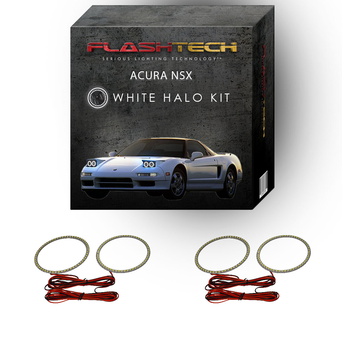 White Angel Eye LED Halo Ring kit & RF Remote for 1991-2001 Acura NSX Headlights