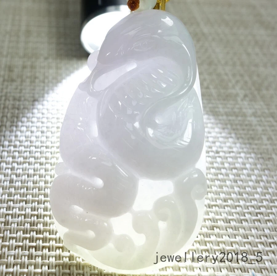 Certified Lavender 糯冰种 Burma 100% Natural A jadeite Jade Pendant~Snake 生肖蛇 - Image 2 of 4