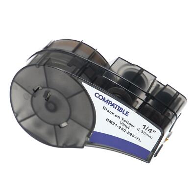 Schriftband für Brady ID PAL M210 M210-LAB LABPAL Schwarz/Gelb Vinyl 6,35mm 6,4m
