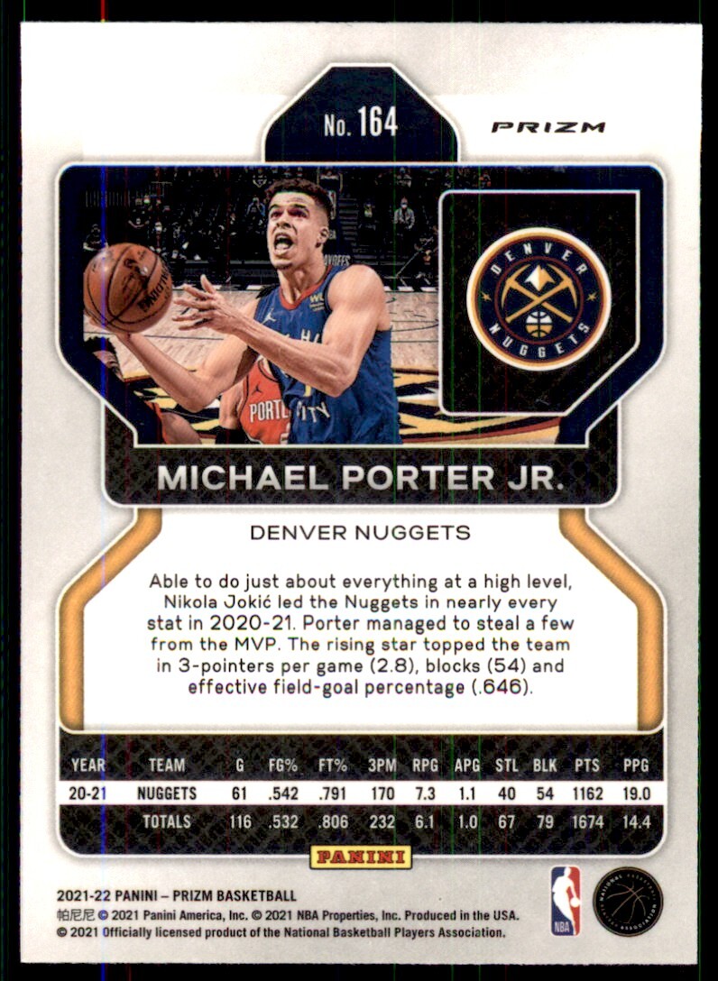 2021-22 Panini Prizm Silver Michael Porter Jr. Denver