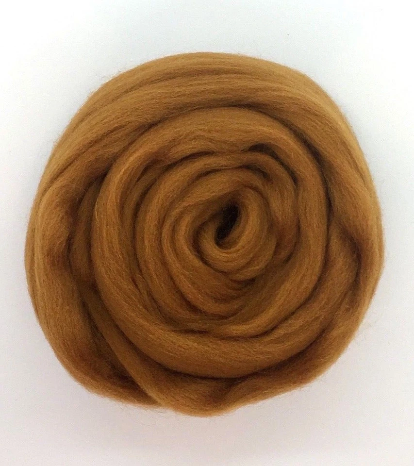 Merino Wool Top Roving Cinnamon Spice Brown - Image 2 of 4