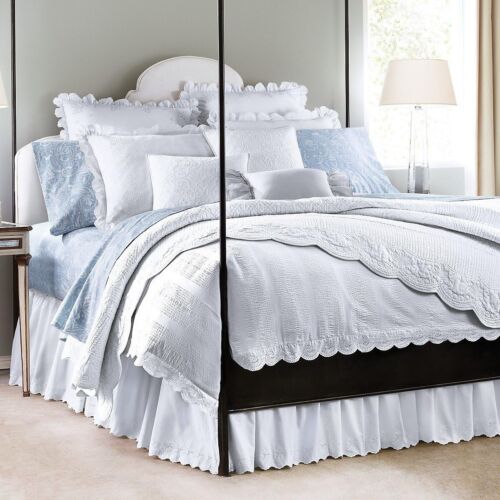 LAUREN Ralph Lauren Springhill Seersucker King Duvet Comforter Cover White - Afbeelding 1 van 3