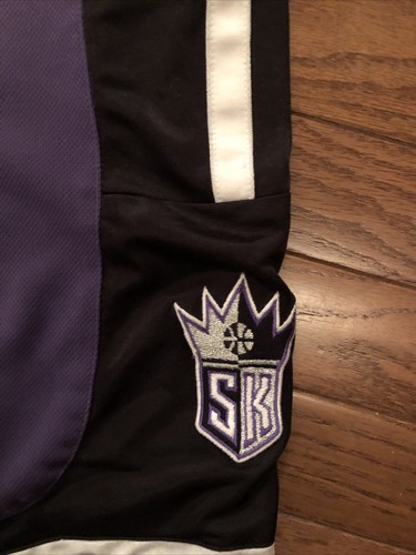 Adidas Sacramento Kings NBA Basketball Purple Black Athletic Mens Shorts Sz 2XL - Picture 2 of 12