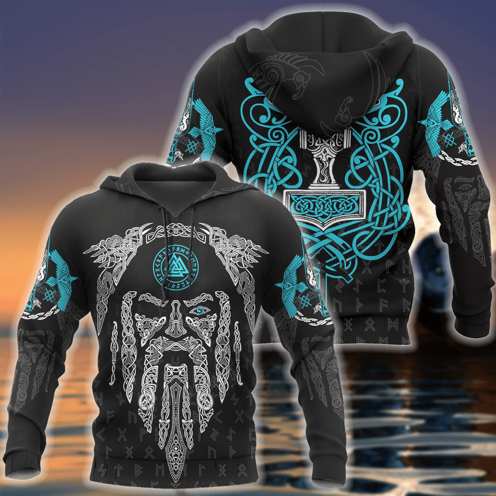 Raven and Odin 3D printed hoodie, extremely fashionable, ideal as gift friends
