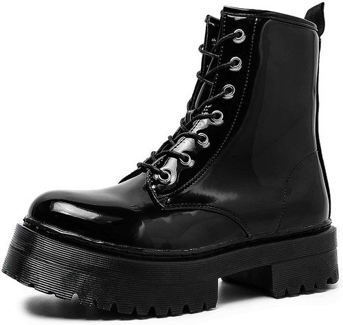 black platform boots ebay