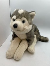 RARE Animal Alley Large Husky Puppy Dog Gray White Toys R Us 25" Wolf