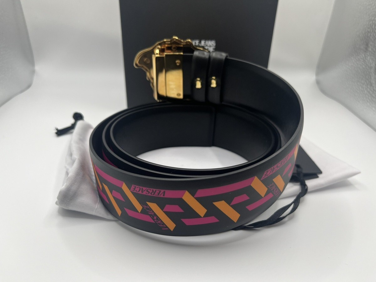 Versace La Greca Print Leather Belt Black Sz 70 28 Greca Leather Belt 4 cm Black | VERSACE US main image 2
