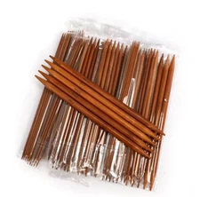 75 PCS Bamboo Knitting Needles Set 20cm Double Pointed Crochet Needles Set