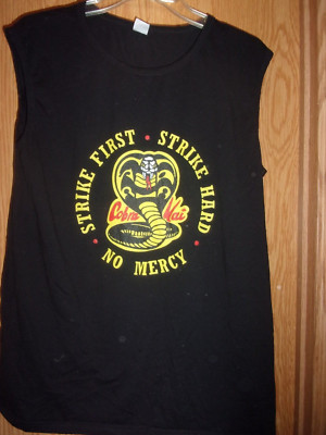 COBRA KIA STRIKE FIRST HARD NO MERCY black sleeveless L t shirt