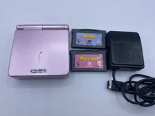 Nintendo Game Boy Advance SP Handheld System - Pearl Pink AGS - 101 + 2 Games