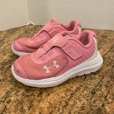 Girl's Under Armour Outhustle Slip On Sneaker Shoes Kids Size 6K Flamingo White