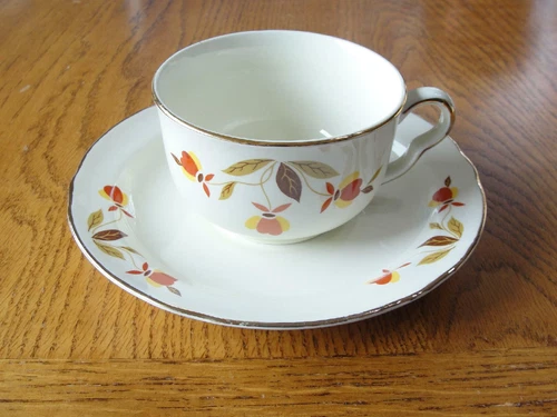 Jewel Tea Autumn Leaf Cup & Saucer Hall China Ruffled D Cup Saucer Buy 1 Buy ALL