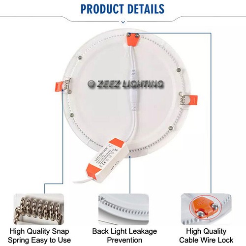 10X 18W 8-Inch Round Cool White LED Recessed Ceiling Panel Light Canless Fixture - Picture 5 of 12