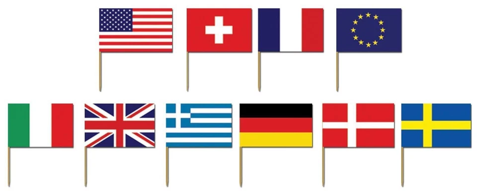 International Flag Sandwich Sticks Picks Party Food Catering Cupcake 50Pcs - Image 2 of 4