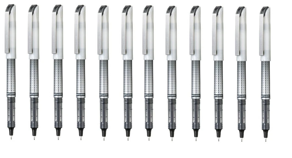 UNI-BALL Uni Ball UB-187S Eye Designer Black Rollerball Pen Fine 0.5mm Line 12 Pack