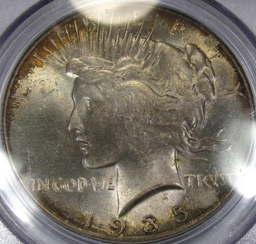 1935 Peace Dollar Gem BU PCGS MS-64...Flashy Matte Luster, Very Nice Rim Toning! - 第 1/8 張圖片