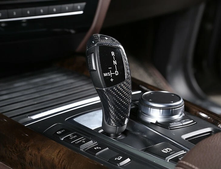 Real Carbon Fiber Gear Shift Knob Trim Cover Fit for BMW X3 X4 X5 X6 F10  F30 - Image 4 of 4