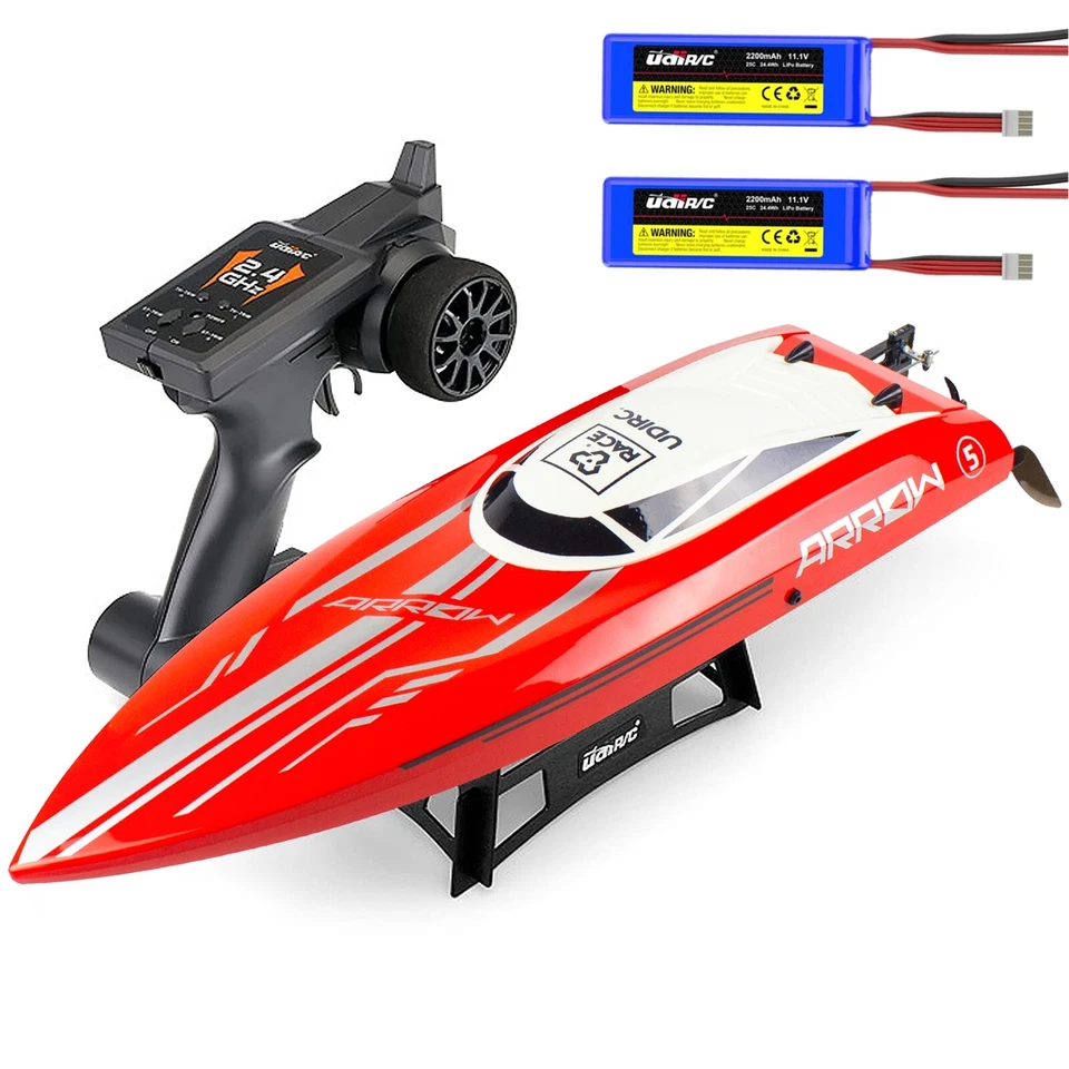 UDI005 RC Boat Brushless 2.4Ghz Remote Control Boat w/ 2 Batteries Gifts Kids US - Image 3 of 4