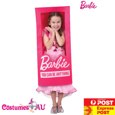 Girls Barbie Lifesize Doll Box Costume Halloween Kids Child