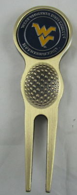 Collegiate NCAA Golf Divot Repair Tool Ballmark Bronze West Virginia Mountaineer