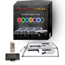 Rgb Multi Color Led Halo Kit With Rf Remote For 94-02 Dodge Ram 1500 Headlights
